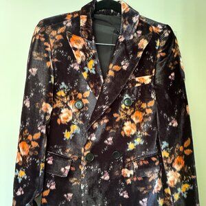 MSGM Velvet Floral Blazer